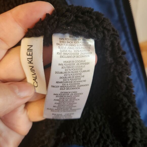 Calvin Klein Sherpa Lined Hooded Softshell Jacket Men's Size L Blue CM105270 - Picture 7 of 7